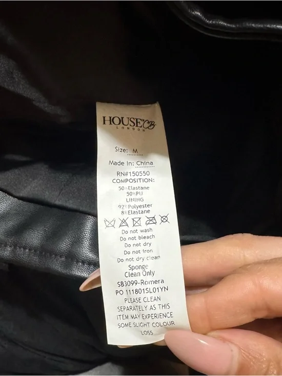 HOUSE OF CB ROMERA FAUX LEATHER VEGAN LEATHER TOP JACKET - Picture 10 of 11